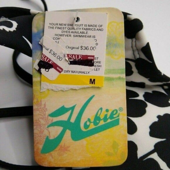 Hobie Bikini Swim Top High Neck Halter Floral Sz M - Picture 5 of 10